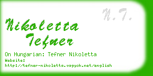 nikoletta tefner business card